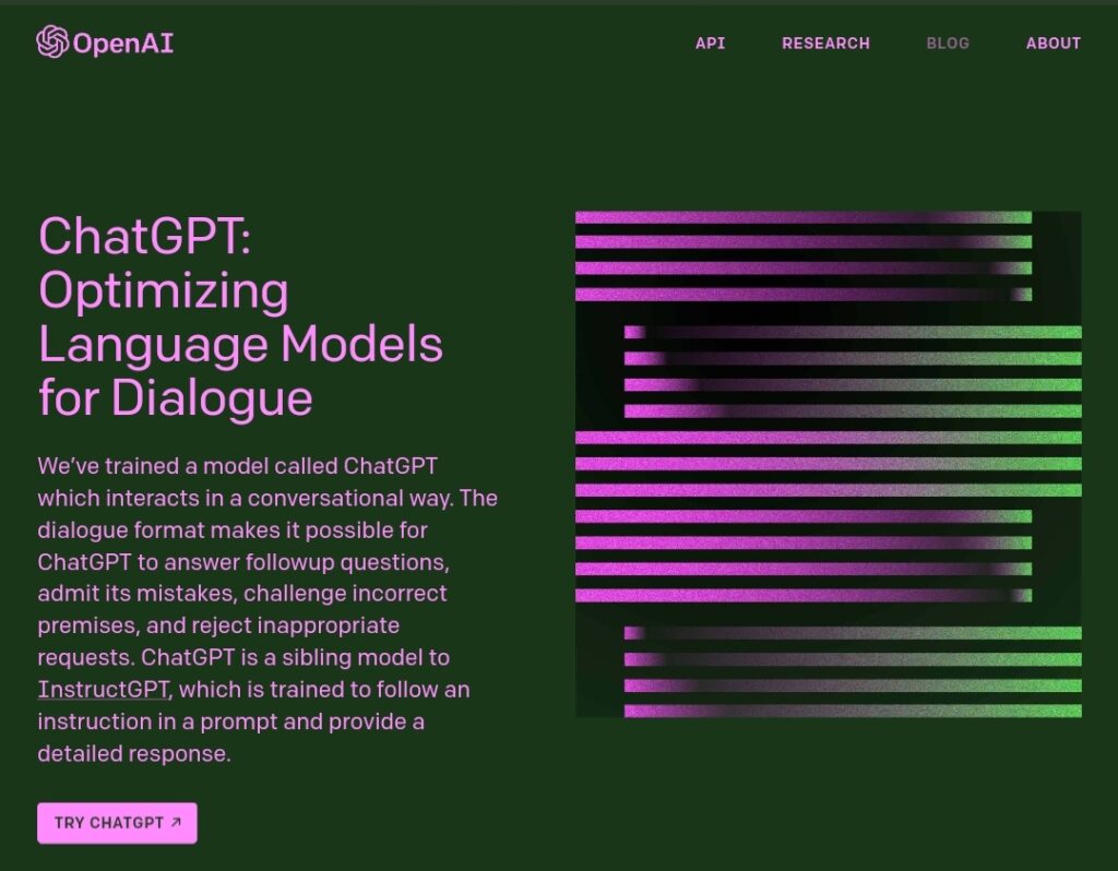 Image of Chate GPT website
